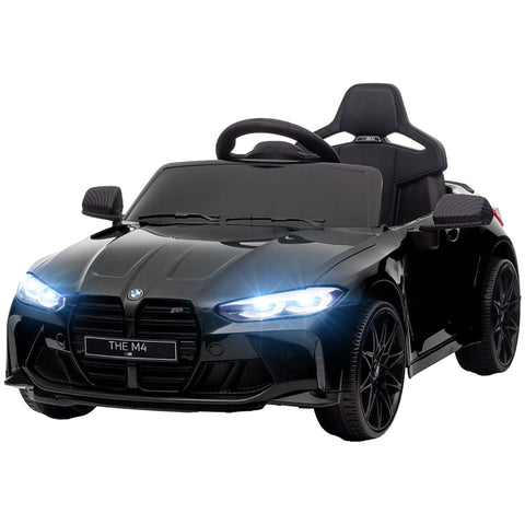 Rootz BMW M4 Kids Electric Car - Ride-On Toy - Battery-Powered Vehicle - Remote Control Operated - Glowing Lights - Sounds - Black - 108cm x 69.5cm x 51cm