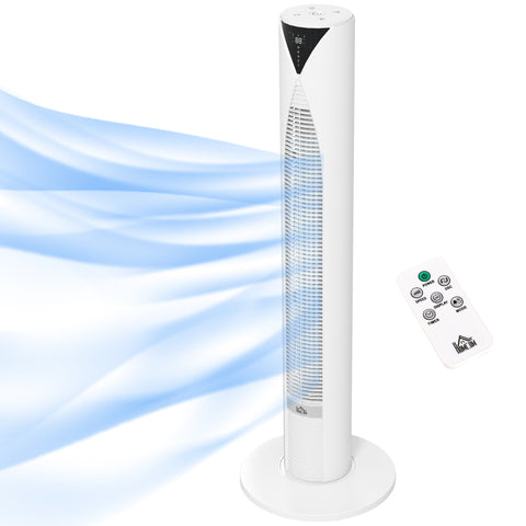Rootz Tower Fan with Remote - Cooling Breeze - Quiet Fan - Energy Efficient - 31.5 x 31.5 x 96 cm