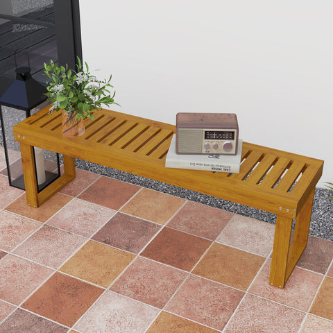 Rootz 2-Seater Garden Bench - Outdoor Pine Bench - Rustic Veranda Seat - Easy-to-Clean - 132cm x 34cm x 43cm