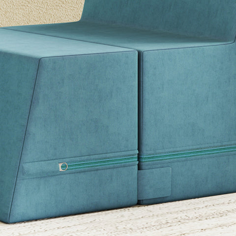 Rootz 2-Part Soft Play Block Set - Climbing Blocks - Building Blocks - Promotes Cognitive Development - 39cm x 39cm x 44cm - Brown, Blue