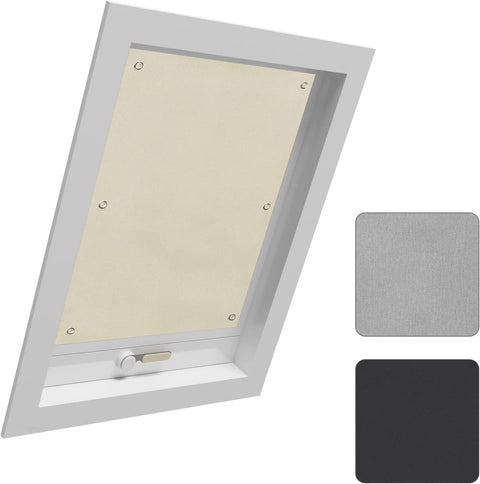 Rootz Thermo Roof Window Roller Blind - Brown Roller Shade - Light Blocking Blind - 100% Sun & Heat Protection - 60x73 cm