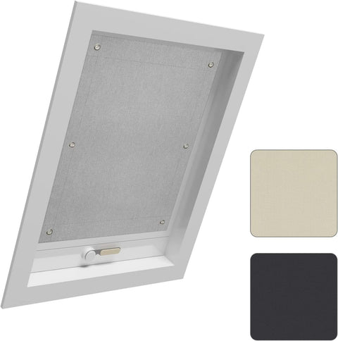 Rootz Thermo Window Roller Blind - Sunshade - Privacy Blind - 100% Light Block - Grey 48x73 cm - Portable & Non-Drilling
