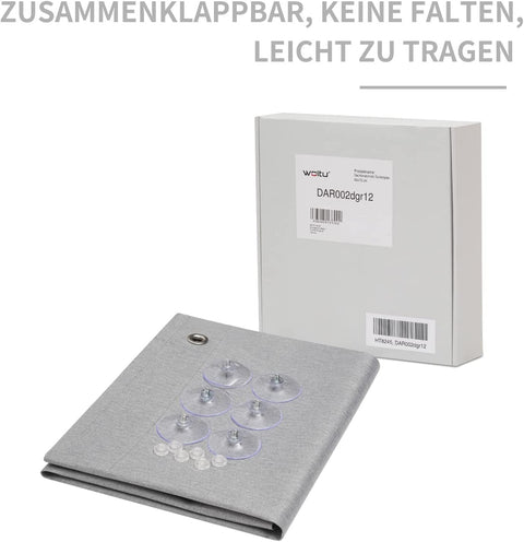 Rootz Thermo Window Roller Blind - Sunshade - Privacy Blind - 100% Light Block - Grey 48x73 cm - Portable & Non-Drilling