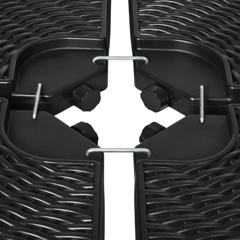Rootz Parasol Stand - 4-piece Parasol Stand - Umbrella Stand - Fillable - Black - 100 x 100 x 8 cm