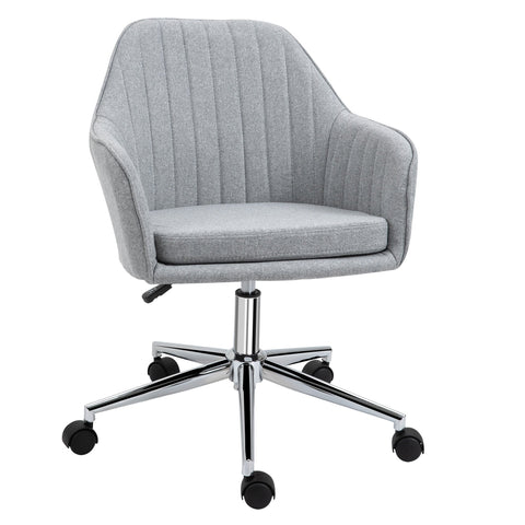 Rootz Ergonomic Office Chair - Adjustable Swivel Chair - Contemporary Linen Seating - Comfort & Style - 61cm x 59cm x 86-96cm