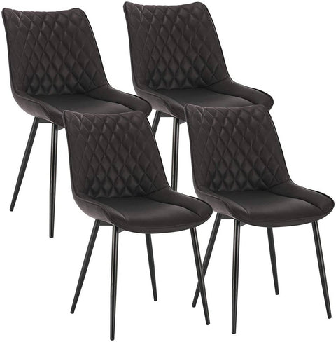 Rootz Set of 4 Dining Chairs - Kitchen Chairs - Modern Seating - Durable, Comfortable, Easy to Clean - Faux Leather - 46cm x 40.5cm x 85.5cm