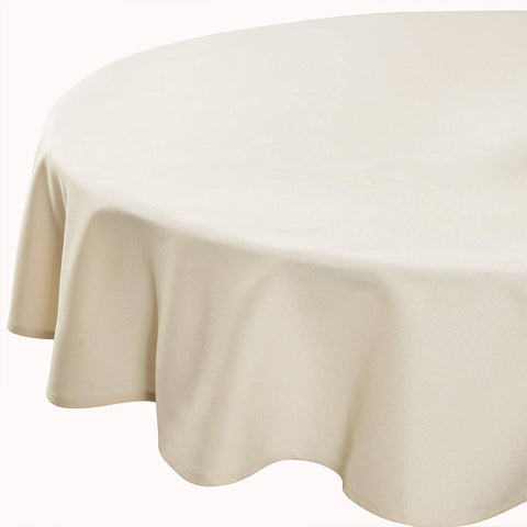 Rootz Brown Linen-Look Tablecloth - Dining Table Cover - Rectangular Table Linen - Water-Repellent - 130x260cm