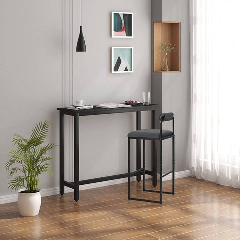 Rootz Bar Stool - High Chair - Velvet Upholstered Ergonomic Stool - Comfortable Seating - Durable & Stylish - Easy Assembly - 39cm x 95.5cm x 38.5cm