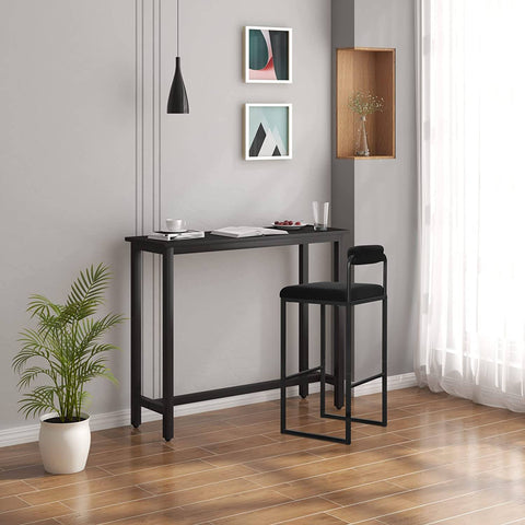 Rootz Bar Stool - High Chair - Velvet Upholstered Stool - Comfortable Seating - Durable Design - Enhanced Stability - 39cm x 95.5cm x 38.5cm