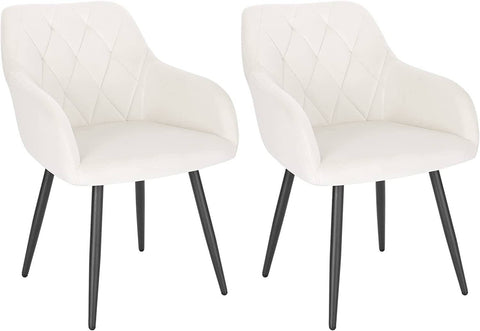 Rootz Velvet Dining Chairs - Comfort Chairs - Stylish Seating - Ergonomic Design - Luxuriously Padded - Sturdy Metal Legs - 44cm x 42.5cm x 46.5cm