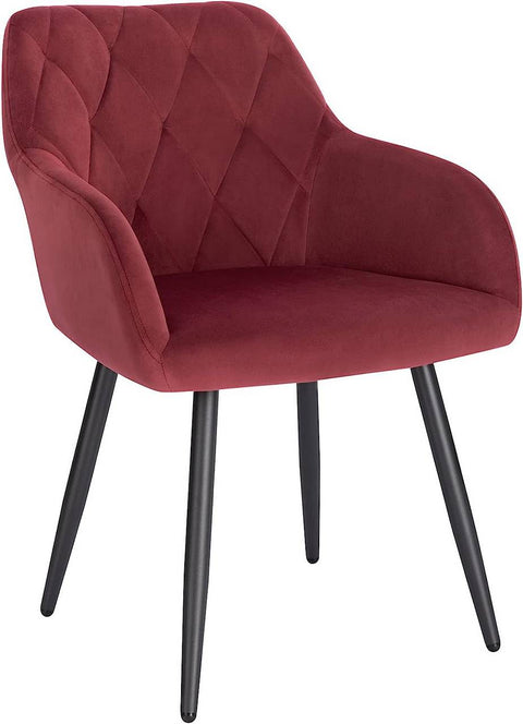Rootz Velvet Dining Chair - Ergonomic Chair - Comfortable Seating - Luxurious Velvet Upholstery - Sturdy Metal Frame - 44cm x 42.5cm x 46.5cm