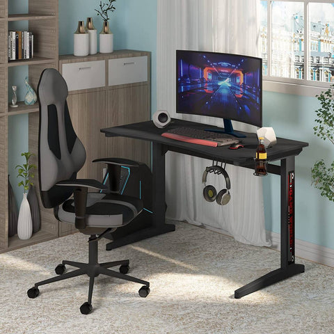 Rootz Ultimate Gaming Desk - Computer Desk - Workstation - Stable & Robust Construction - Spacious & Ergonomic Design - Easy Assembly - 60cm x 74.5cm x 115cm