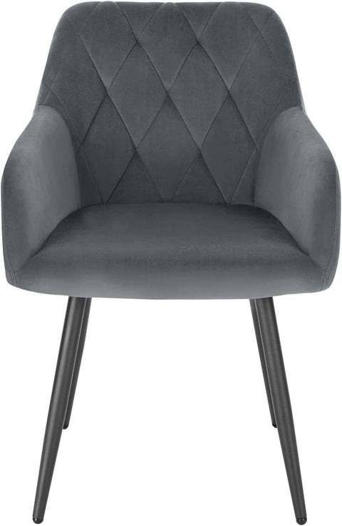 Rootz Velvet Dining Chair - Ergonomic Chair - Comfortable Seating - Luxurious Velvet - Sturdy Metal Legs - 44cm x 42.5cm x 46.5cm