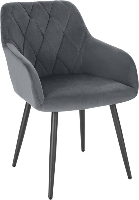 Rootz Velvet Dining Chair - Ergonomic Chair - Comfortable Seating - Luxurious Velvet - Sturdy Metal Legs - 44cm x 42.5cm x 46.5cm