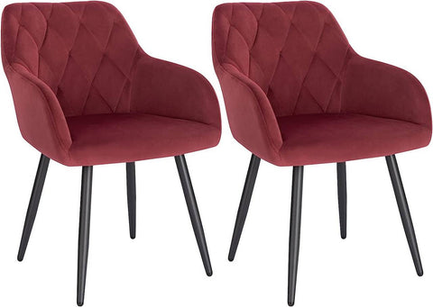 Rootz Velvet Dining Chairs - Comfortable Seating - Stylish Office Chairs - Ergonomic Design - Luxurious Velvet - Sturdy Metal Frame - 44cm x 42.5cm x 85.5cm