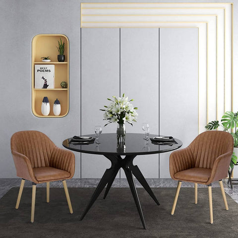 Rootz Ergonomic Dining Chair - Office Chair, Lounge Chair - Comfortable, Durable, Easy to Assemble - Faux Leather - 55cm x 81cm x 59cm