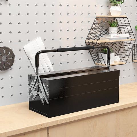 Rootz Tool Box - Tool Case - Storage Organizer - Rust Resistant - 56L x 20B x 41H cm - Steel Construction