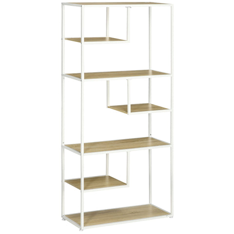 Rootz 7 Level Bookcase Shelf - Metal Frame - Industrial Style - Space Optimization - 83cm x 34cm x 180cm