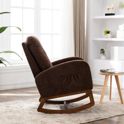 Rootz Mid-Century Modern Rocking Chair - Nursery Chair - Glider Chair - Optimal Comfort - 68.83cm x 93.97cm x 100.83cm