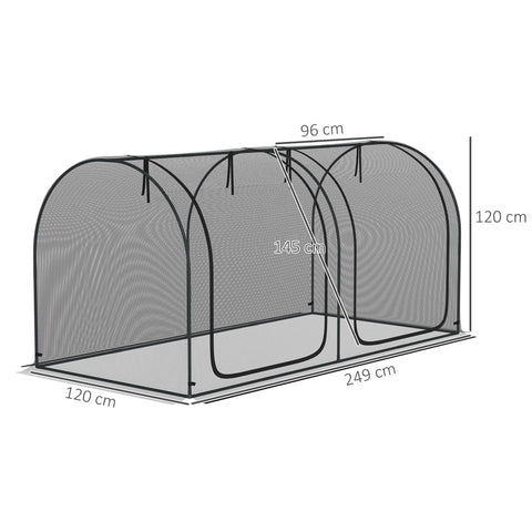 Rootz Garden Netting Plant Protection Tent - Pest Net - Insect Protection - Windproof - 249 x 120 x 120 cm