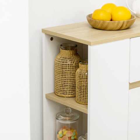 Rootz Sideboard - Buffet Cabinet - Storage Unit - Ample Storage - Adjustable Shelf - Easy to Clean - 110L x 29.5W x 82H cm - Chipboard