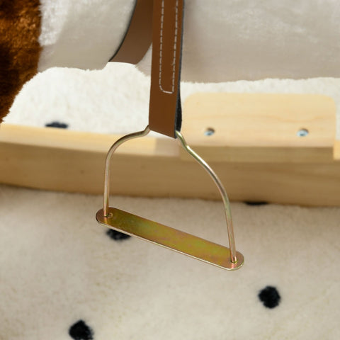 Rootz Rocking Horse - Saddle with Stirrups - Plush Ride-On Toy - Sound Effects - Music - Metal Frame - 68cm x 26cm x 62cm - Up to 30 kg - Brown