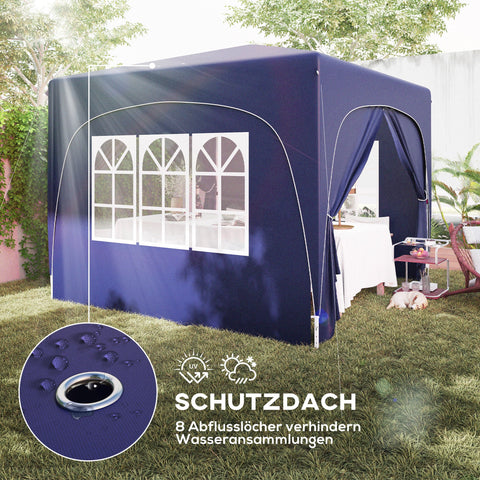Rootz Pop-Up Gazebo - Garden Tent - Festival Shelter - UPF50+ Protection - 300cm x 300cm x 273cm - Easy Setup & Portable with Carry Bag