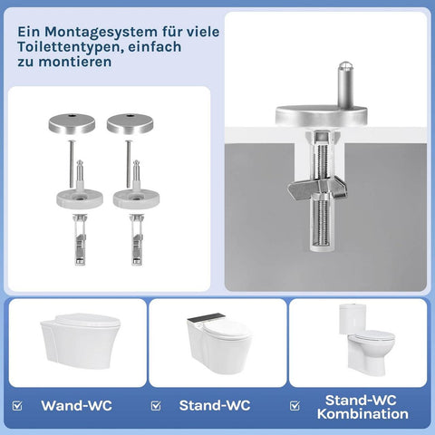 Rootz Toilet Seat - Commode Lid - Soft-Close Cover - Antibacterial - 451mm x 373mm - Sturdy up to 175kg