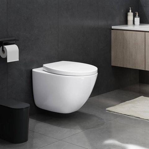 Rootz Toilet Seat - Commode Lid - Soft-Close Cover - Antibacterial - 451mm x 373mm - Sturdy up to 175kg