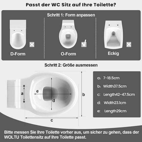 Rootz Toilet Seat - O-Shape Toilet Lid - Automatic Soft-Close - Durable & Antibacterial Thuroplast - 37cm x 47.5cm Grey