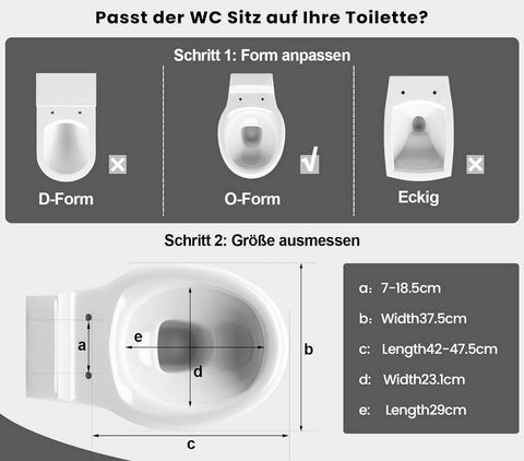 Rootz O-Shaped Thermoset Toilet Seat - Soft Close - Quick Release - Stainless Steel Hinges - 37cm x 47.5cm - Anthracite Wood Pattern