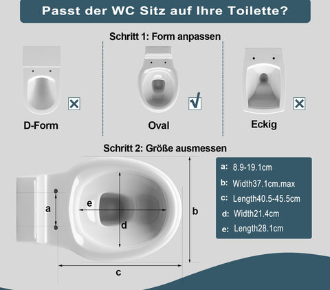 Rootz O-Shaped Toilet Seat - Heavy-Duty Toilet Lid - Duroplast - Matt Black/White - Soft Close - Quick Release - 44.7cm x 5.5cm x 37.1cm