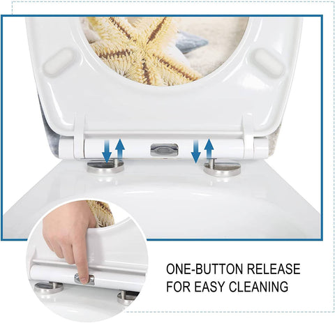 Rootz Toilet Seat - Soft-Close Lid - Quick Release Function - Duroplast - 36.5cm x 44.5cm - Universal Oval Standard - Antibacterial