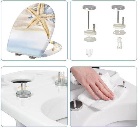 Rootz Toilet Seat - Soft-Close Lid - Quick Release Function - Duroplast - 36.5cm x 44.5cm - Universal Oval Standard - Antibacterial