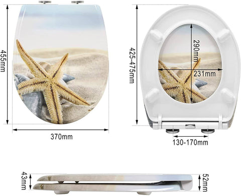 Rootz Toilet Seat - Soft-Close Lid - Quick Release Function - Duroplast - 36.5cm x 44.5cm - Universal Oval Standard - Antibacterial