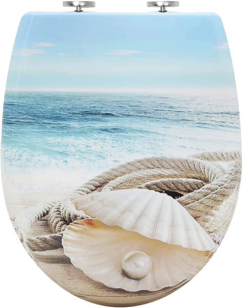 Rootz Premium Soft-Close Toilet Seat - Bathroom Lid - Quick Release Cover - Duroplast - Stainless Steel Hinges - 37cm x 47.5cm