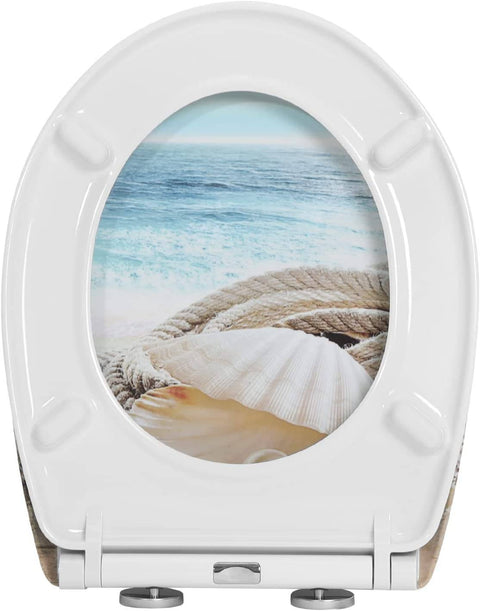 Rootz Premium Soft-Close Toilet Seat - Bathroom Lid - Quick Release Cover - Duroplast - Stainless Steel Hinges - 37cm x 47.5cm
