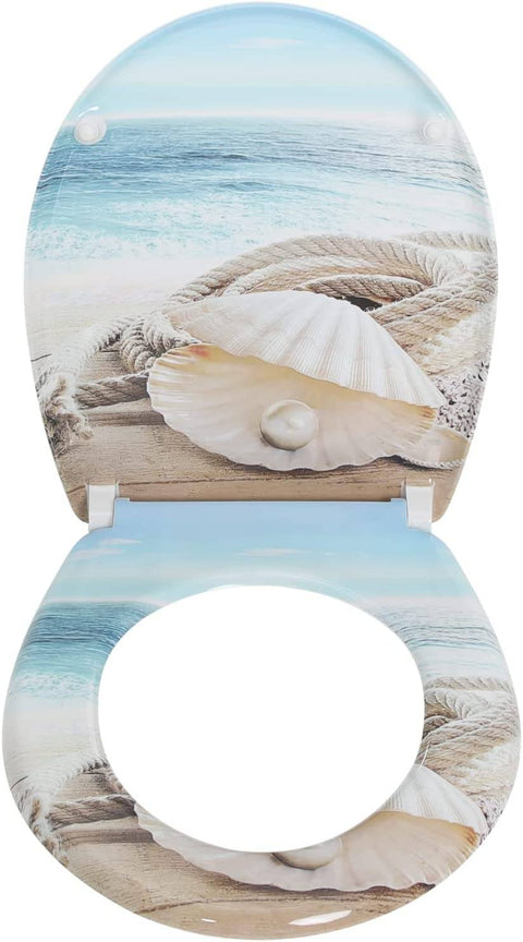 Rootz Premium Soft-Close Toilet Seat - Bathroom Lid - Quick Release Cover - Duroplast - Stainless Steel Hinges - 37cm x 47.5cm