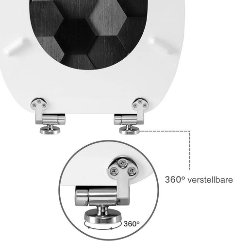 Rootz Toilet Seat - MDF Lid - Soft-Close - Easy Clean & Water-Repellent - O Shape - 37.8cm x 43.5cm