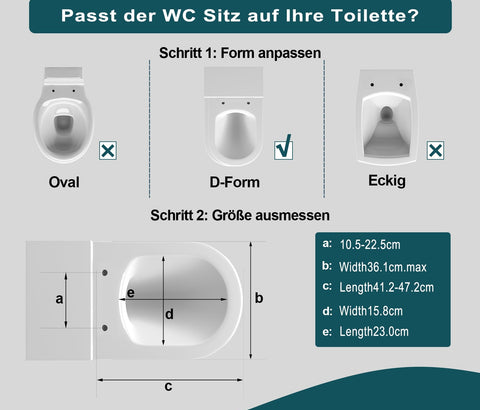 Rootz 2-in-1 Family Toilet Seat - Soft Close Toilet Lid - D-Shaped - Antibacterial - 454mm x 361mm x 175kg Capacity