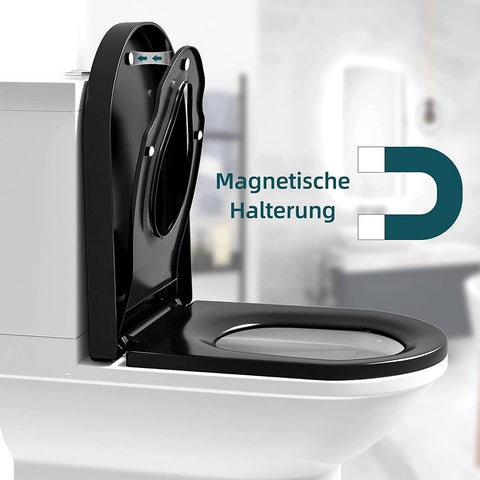 Rootz 2-in-1 Family Toilet Seat - Soft Close Toilet Lid - D-Shaped - Antibacterial - 454mm x 361mm x 175kg Capacity