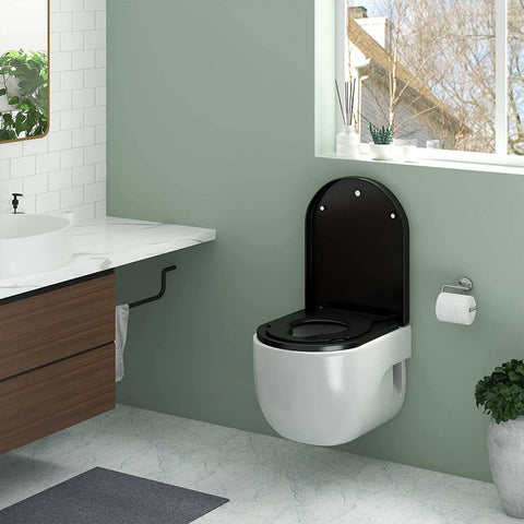 Rootz 2-in-1 Family Toilet Seat - Soft Close Toilet Lid - D-Shaped - Antibacterial - 454mm x 361mm x 175kg Capacity
