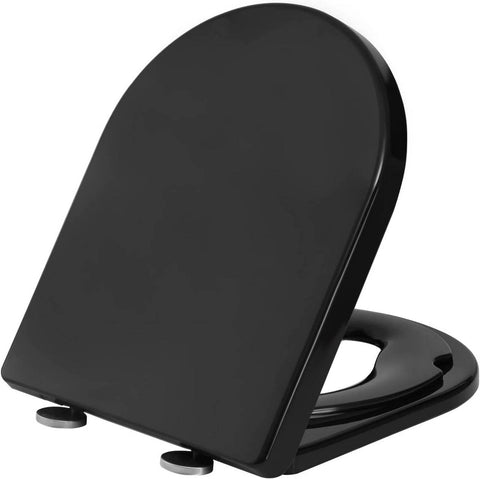 Rootz 2-in-1 Family Toilet Seat - Soft Close Toilet Lid - D-Shaped - Antibacterial - 454mm x 361mm x 175kg Capacity