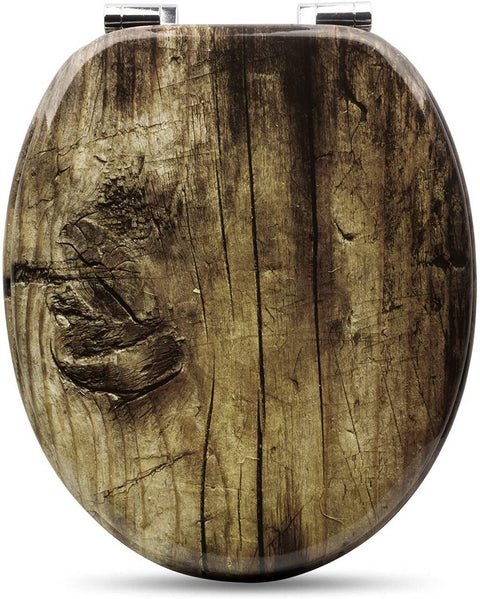 Rootz Toilet Seat with Soft-Close Mechanism - Antibacterial - Universal O-Shaped - Anti-Slip - Easy to Assemble - MDF - 37.8x43.8 cm - Oval