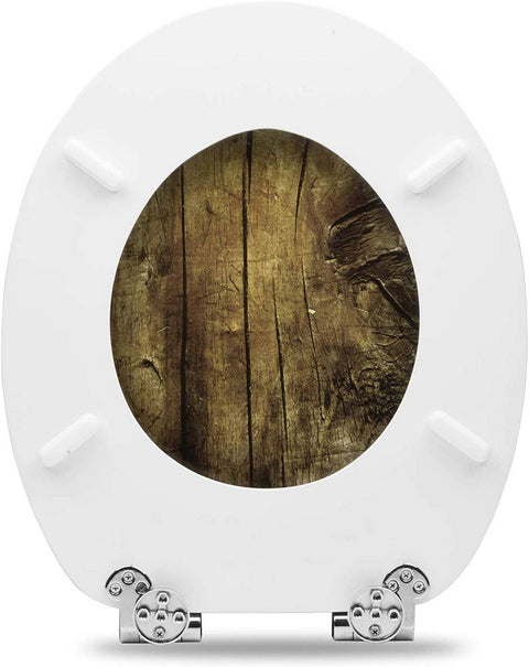 Rootz Toilet Seat with Soft-Close Mechanism - Antibacterial - Universal O-Shaped - Anti-Slip - Easy to Assemble - MDF - 37.8x43.8 cm - Oval