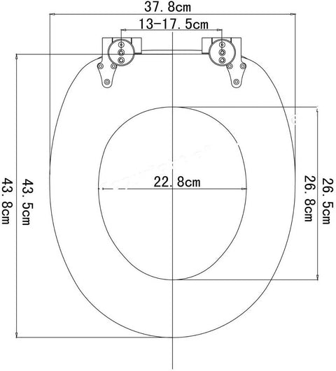 Rootz Toilet Seat with Soft-Close Mechanism - Antibacterial - Universal O-Shaped - Anti-Slip - Easy to Assemble - MDF - 37.8x43.8 cm - Oval