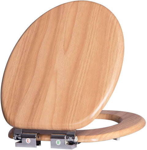 Rootz Soft-Close Toilet Seat - Antibacterial Bathroom Seat - O-Shaped Seat - 37.8cm x 43.8cm - PVC Coated MDF - Anti-Slip Buffers