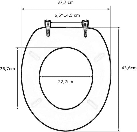 Rootz Soft-Close Toilet Seat - Antibacterial Bathroom Seat - O-Shaped Seat - 37.8cm x 43.8cm - PVC Coated MDF - Anti-Slip Buffers