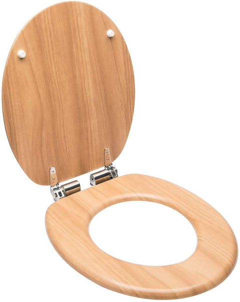 Rootz Soft-Close Toilet Seat - Antibacterial Bathroom Seat - O-Shaped Seat - 37.8cm x 43.8cm - PVC Coated MDF - Anti-Slip Buffers