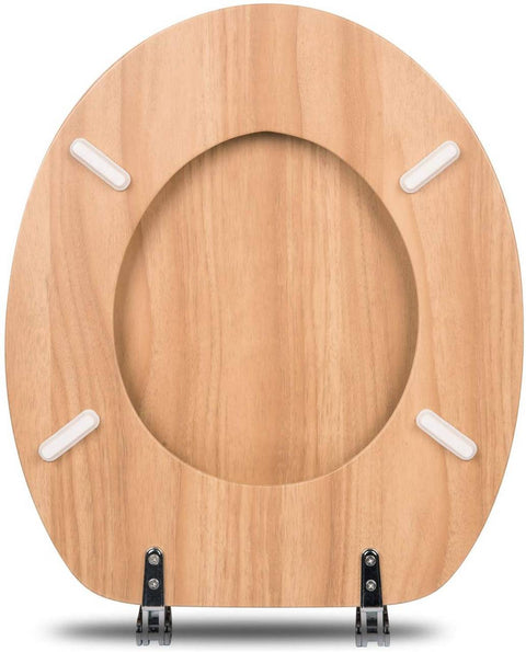 Rootz Soft-Close Toilet Seat - Antibacterial Bathroom Seat - O-Shaped Seat - 37.8cm x 43.8cm - PVC Coated MDF - Anti-Slip Buffers